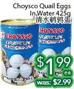 Ample Food Market Choysco quail eggs in water offer