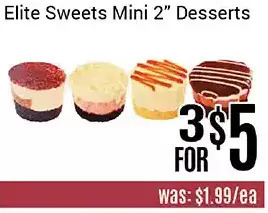Nations Fresh Foods Elite sweet mini 2" desserts offer