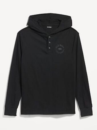Old Navy Lightweight logo pullover henley hoodie for men offer