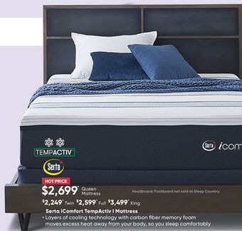 Sleep Country Serta icomfort tempactiv i mattress offer