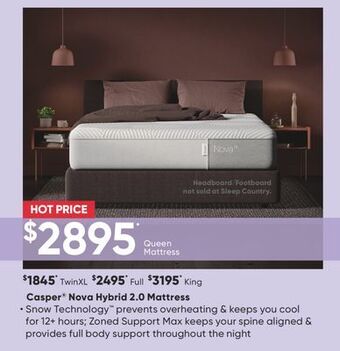 Sleep Country Casper® nova hybrid 2.0 mattress offer