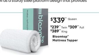 Sleep Country Bloomtop mattress topper offer