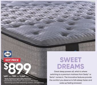 Sleep Country Sealy optimum aphrodite mattress offer