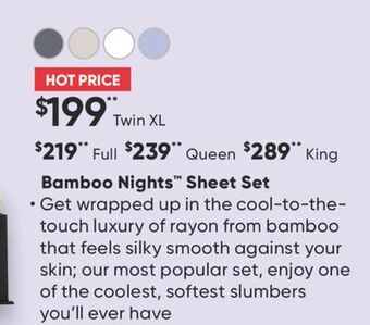 Sleep Country Bamboo nights sheet set offer