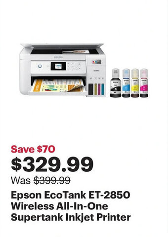 Best Buy Epson ecotank et-2850 wireless all-in-one supertank inkjet printer offer