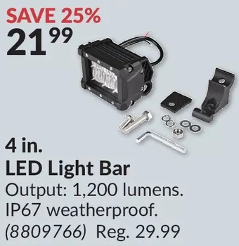 Princess Auto 4 in. led light bar offer
