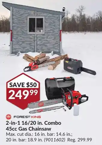 Princess Auto Forest king 2-in-1 16/20 in. combo 45cc gas chainsaw offer