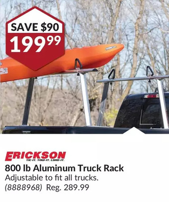 Princess Auto 800 lb aluminum truck rack offer