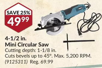 Princess Auto 4-1/2 in. mini circular saw offer