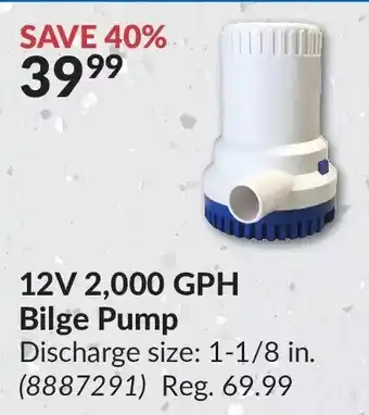 Princess Auto 12v gph bilge pump offer