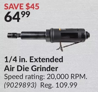 Princess Auto 1/4 in. extended air die grinder offer