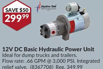 Princess Auto 12v dc basic hydraulic power unit offer