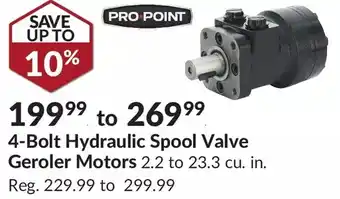 Princess Auto Pro-point 4-bolt hydraulic spool valve geroler motors offer