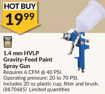 Princess Auto Power fist 1.4 mm hvlp gravity-feed paint spray gun offer