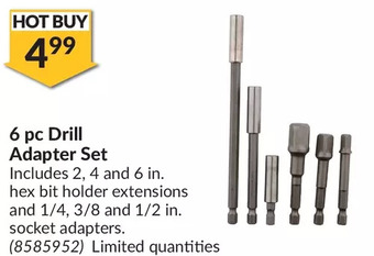 Princess Auto 6 pc drill adapter set offer