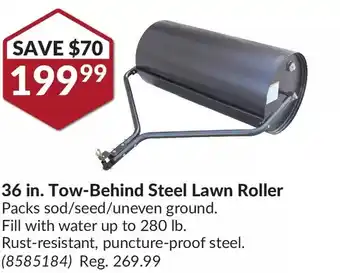 Princess Auto Red rock 36 in. tow-behind steel lawn roller offer