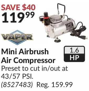 Princess Auto Mini airbrush air compressor offer
