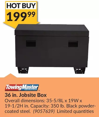 Princess Auto Towing master 36 in. jobsite box offer