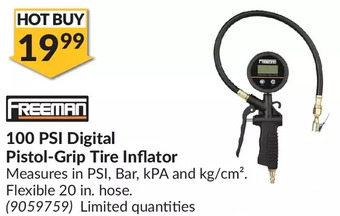 Princess Auto Freeman 100 psi digital pistol-grip tire inflator offer