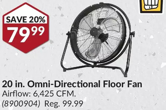 Princess Auto 20 in. omni-directional floor fan offer