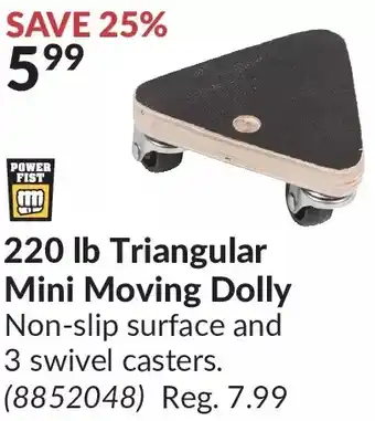 Princess Auto 220 lb triangular mini moving dolly offer