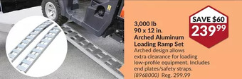 Princess Auto 3,000 lb 90 x 12 in. arched aluminum loading ramp set offer