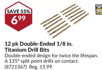 Princess Auto 12 pk double-ended 1/8 in. titanium drill bits offer