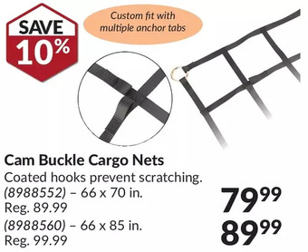 Princess Auto Cam buckle cargo nets offer