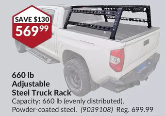 Princess Auto 660 lb adjustable steel truck rack offer