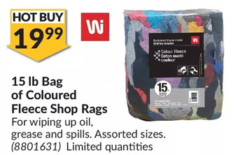 Princess Auto 15 lb bag of coloured fleece shop rags offer