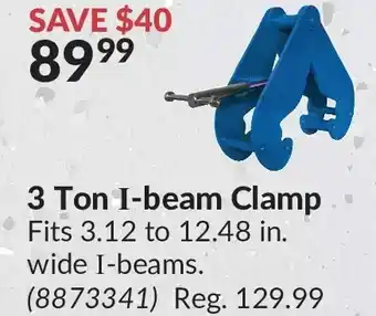 Princess Auto 3 ton i-beam clamp offer