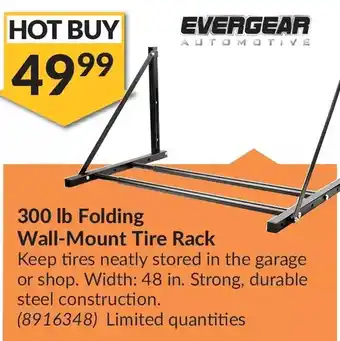 Princess Auto Folding wall-mount tire rack offer