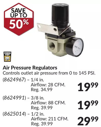 Princess Auto Air pressure regulators offer