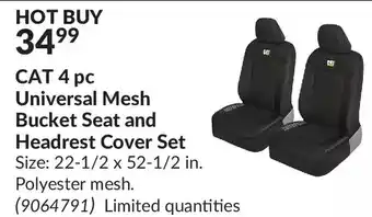 Princess Auto Cat 4 pc universal mesh bucket seat and headrest cover set offer
