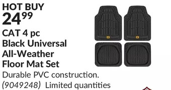 Princess Auto Cat 4 pc black universal all-weather floor mat set offer