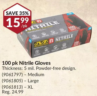 Princess Auto 100 pk nitrile gloves offer