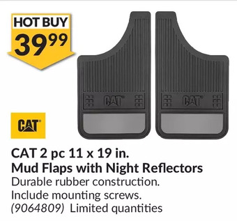 Princess Auto Cat 2 pc 11 x 19 in. mud flaps with night reflectors offer