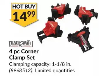 Princess Auto Blacksmith 4 pc corner clamp set offer