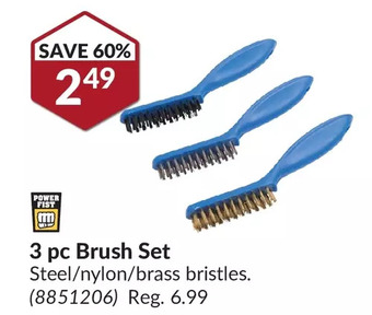 Princess Auto 3 pc brush set offer