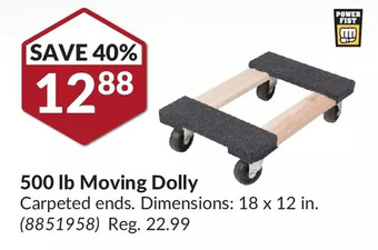 Princess Auto 500 lb moving dolly offer