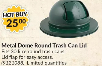 Princess Auto Metal dome round trash can lid offer