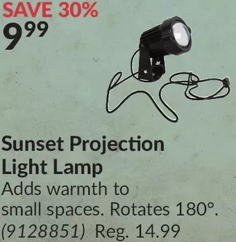 Princess Auto Sunset projection light lamp offer