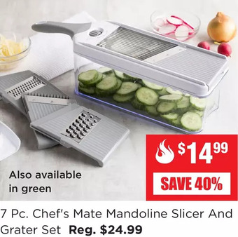 Kitchen Stuff Plus 7 pc. chef's mate mandoline slicer and grater set offer