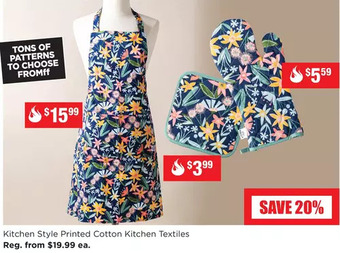 Kitchen Stuff Plus Kitchen style printed cotton kitchen textiles offer