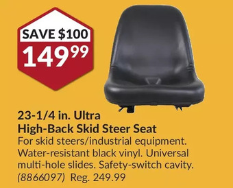Princess Auto 23-1/4 in. ultra high-back skid steer seat offer