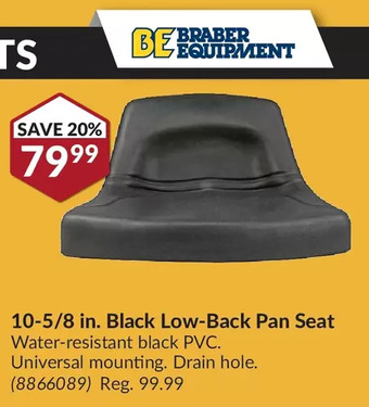 Princess Auto 10-5/8 in. black low-back pan seat offer