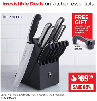 Kitchen Stuff Plus 12 pc. henckels everedge plus ii wood knife block set offer