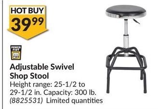 Princess Auto Adjustable swivel shop stool offer