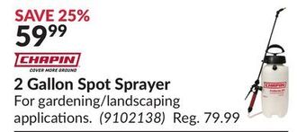 Princess Auto 2 gallon spot sprayer offer