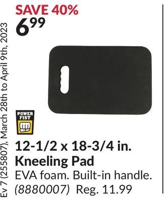Princess Auto 12-1/2 x 18-3/4 in. kneeling pad offer